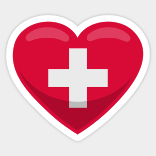 Switzerland Flag Heart Sticker